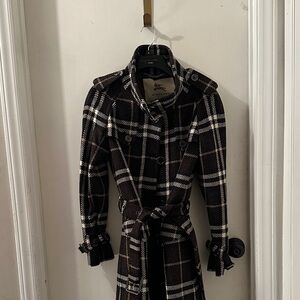Burberry wool blend Checkered Trench Coat